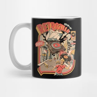 Retro Soundzilla Black - A Monstrous Vinyl Record Player Mug